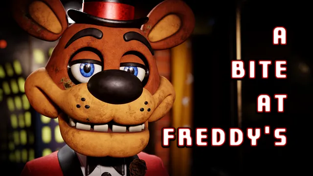 A Bite at Freddy's cover: Freddy Fazbear's grinning face beside the title in red letters