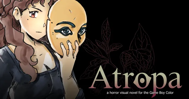 Atropa cover: a dark-haired woman holding a golden Egyptian funeral mask to her face beside the title in gold script