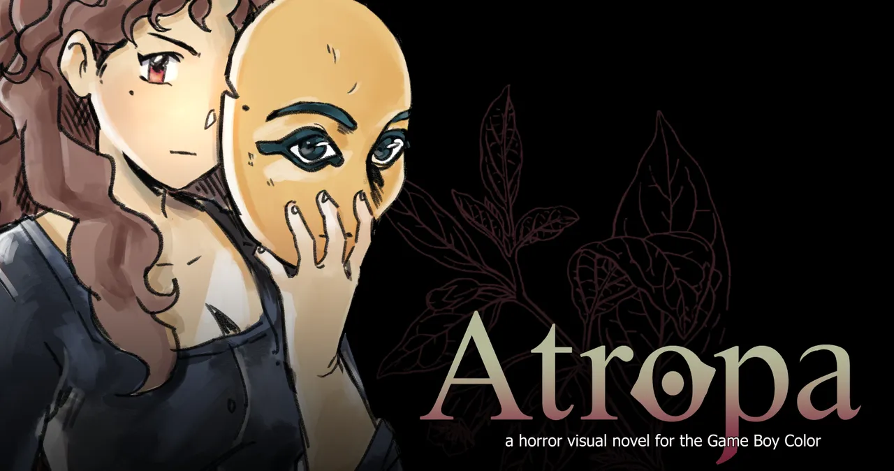 Atropa cover: a dark-haired woman holding a golden Egyptian funeral mask to her face beside the title in gold script