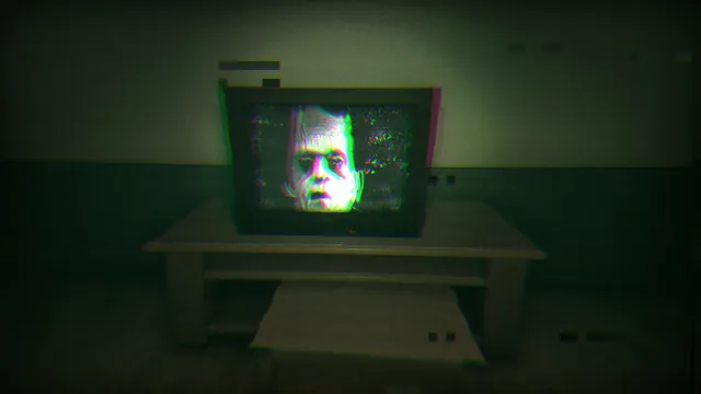 Creepy Shift: House For Sale: a distorted face on an old television set
