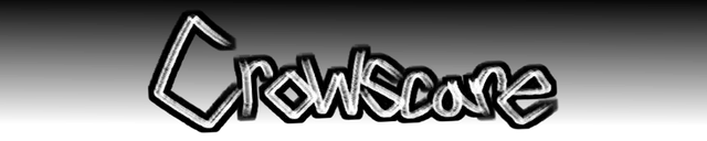 Crowscare logo in scratchy white letters