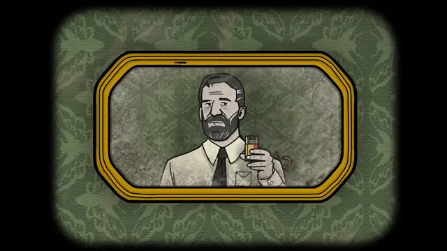 Cube Escape: Paradox screenshot: a bearded man in a mirror raises a glass