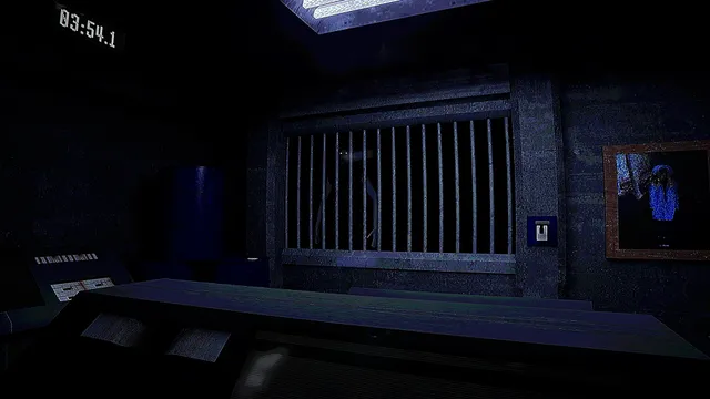 DEATH IN UNISON: a barred cell window in a dim room with a timer on the wall