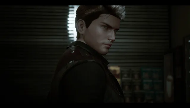 Close-up of Liam Oakwood in a dim shop with the blinds drawn