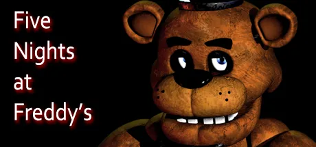 Five Nights at Freddy's title art: Freddy Fazbear's face beside the game's name in red-lit letters