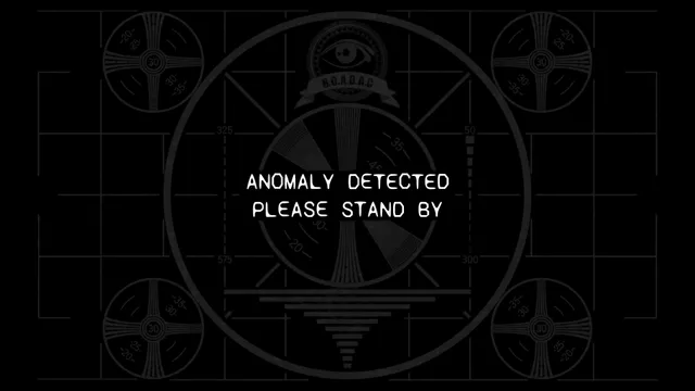 A test-card screen reading Anomaly detected, please stand by
