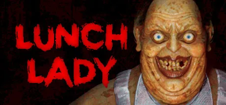 Lunch Lady title art: the Lunch Lady's grinning face with rotten teeth beside the red title