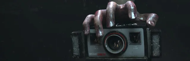 MADiSON key art: a grey hand with long nails gripping an instant camera labelled Luca