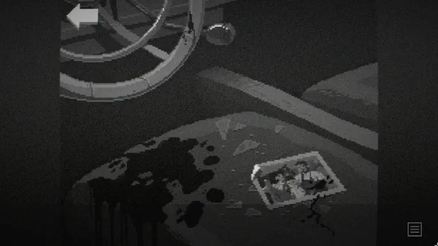 Midnight Scenes: The Highway screenshot: a close-up of a torn photograph lying on a dark, stained surface