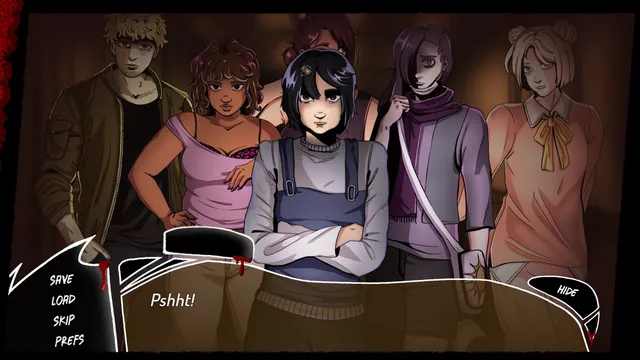 Mind the Gap screenshot: six passengers crowd together in a dim train corridor