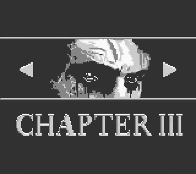The Chapter III title card over a close-up of a pale, staring face