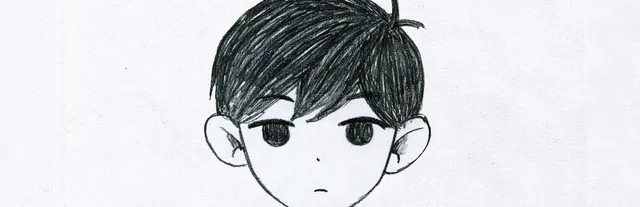 OMORI key art: a pencil sketch of the boy OMORI's expressionless face