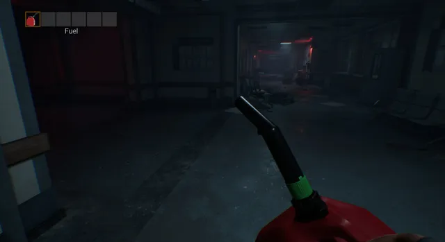 Players with headlamps around a body under a white sheet inside crime-scene tape