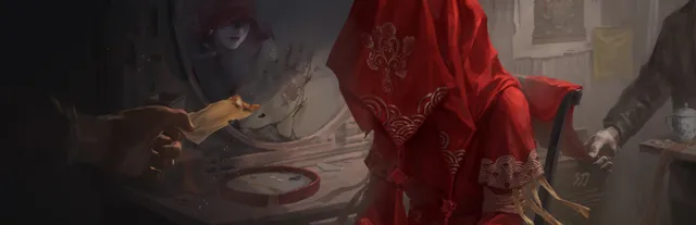 Paper Bride 3 key art: a bride under a red veil at a table while a pale hand reaches toward her in a dim room