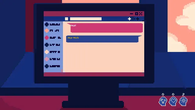 Paper Cages screenshot: a computer screen showing a chat window with unread messages