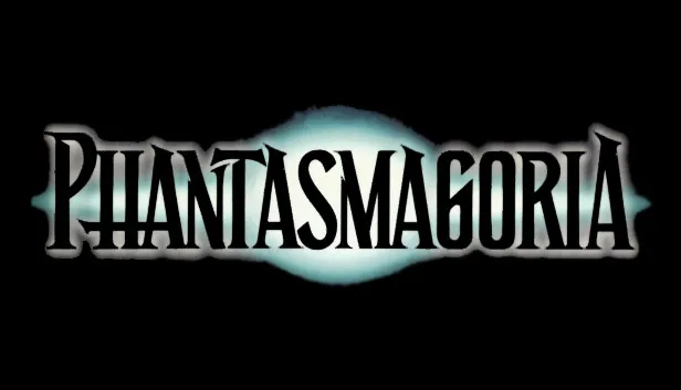 The Phantasmagoria logo in black letters over a pale glow