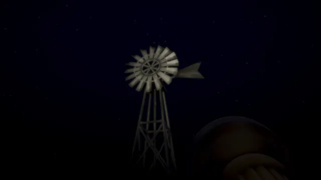 Pomberito: a windmill against the night sky