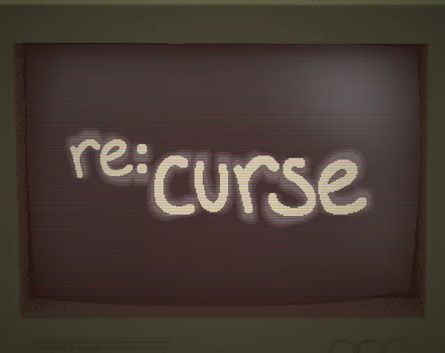 re:curse title art: the name re:curse glowing on an old CRT screen