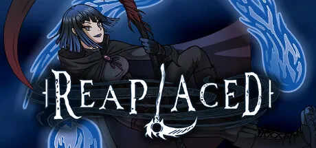 Reaplaced key art: Grea with her scythe behind the game's white title