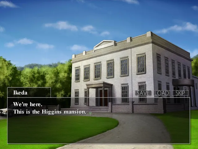 The white Higgins mansion on the island, with Ikeda saying they have arrived