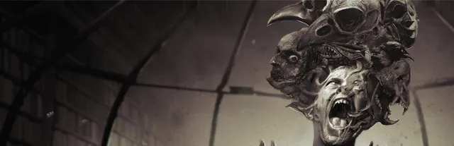 Rise of Insanity key art: a grey creature whose head is a cluster of screaming human and animal faces