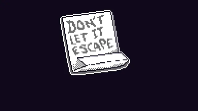 Ritual Bound screenshot: a crumpled note reading Don't let it escape