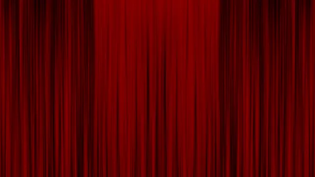 Run to Nowhere screenshot: a closed red theatre curtain before the film begins