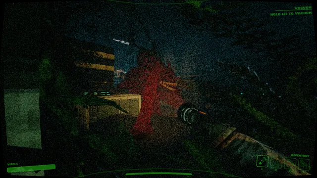 Salvage Protocol screenshot: on the ship, a computer screen with a cartoon face sits under an S.R.P.O. debt display as Admin says Pretty sure it knows you're here