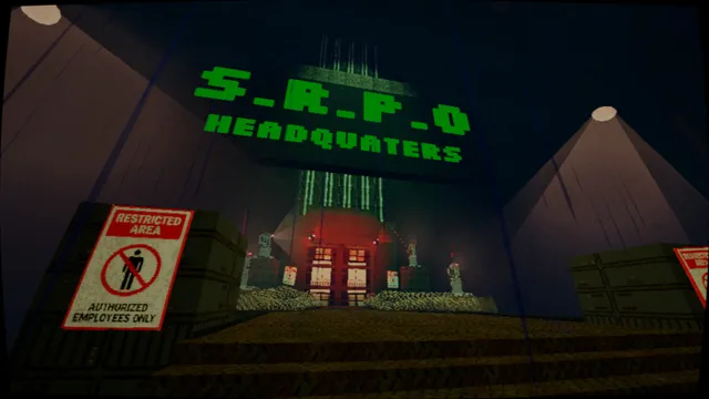 Salvage Protocol screenshot: a red, spiny creature lunges out of the dark through grainy static as the player raises a flashlight