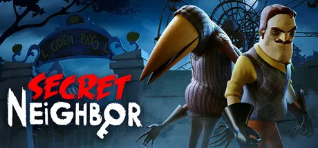 Secret Neighbor logo with the Neighbor and a crow-headed figure