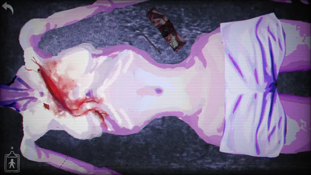 A close view of a patient's body with a bloody open wound on the side