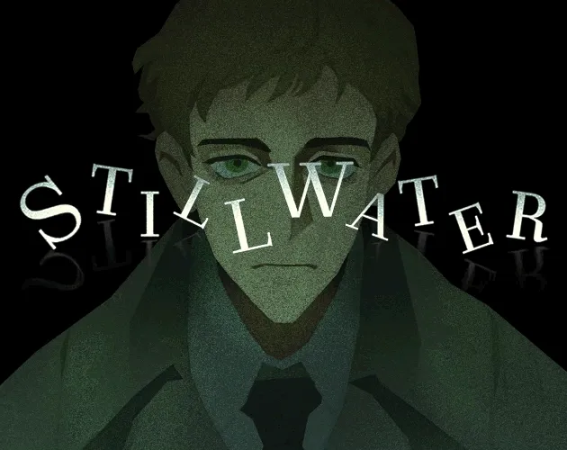 Stillwater title art: the word Stillwater over a man's green-lit face in the dark