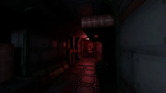 Subterror screenshot: a crewmate under a street lamp on a dark sandy plain