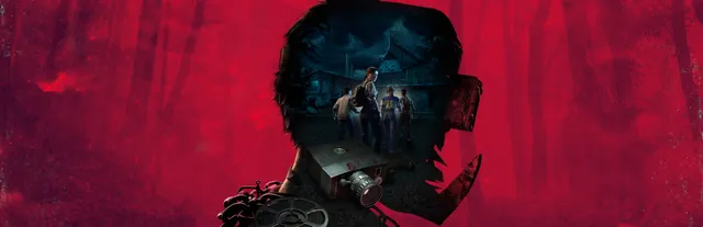 The Casting of Frank Stone key art: a red silhouette of a head holding a film camera, four young people and a dark mill inside it