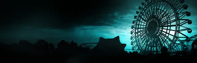 The Park key art: a Ferris wheel and rollercoaster in silhouette against a dark teal sky