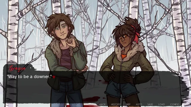 Up All Night screenshot: Felix in the night woods warning Nick to get back inside before something eats him