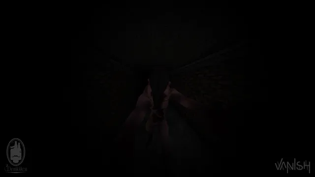 VANISH: a pale, eyeless creature with long arms reaching toward the player in a dark brick tunnel