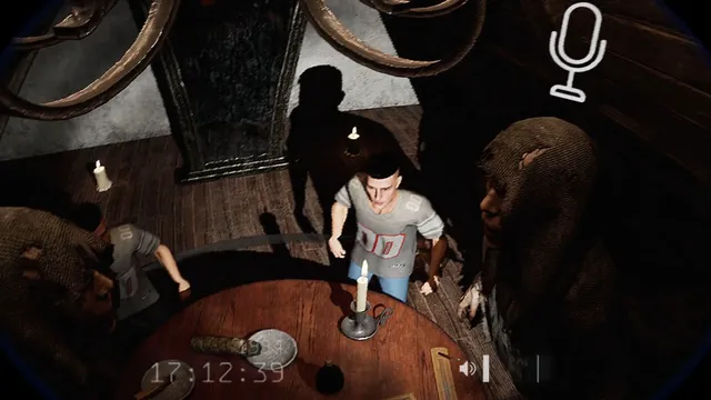 A shadowy shaggy figure looming beside the players at the seance table